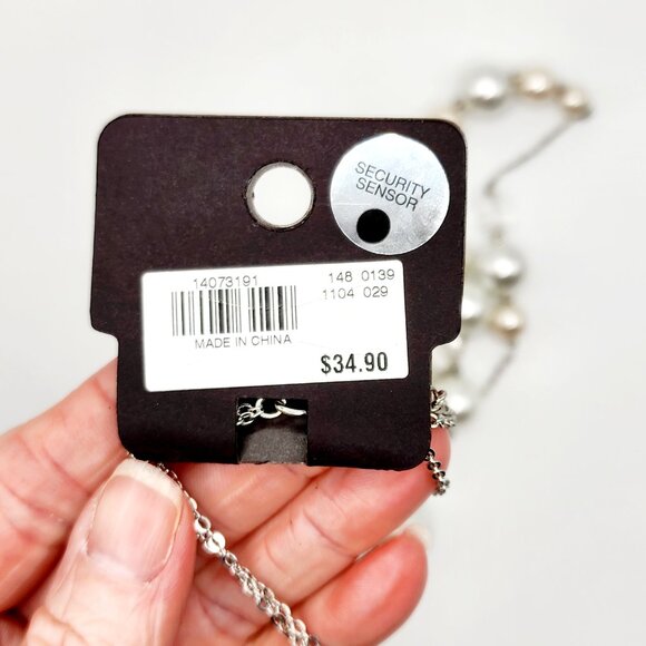 THE LIMITED Imitation Pearl and Faceted Bead Long Layered Necklace - Picture 5 of 7